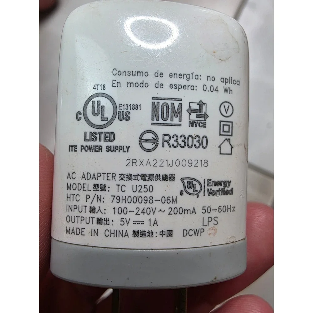 HTC TC U250 Wall Charger Block with Micro-USB and‎ Braided USB-C Cables Set W4